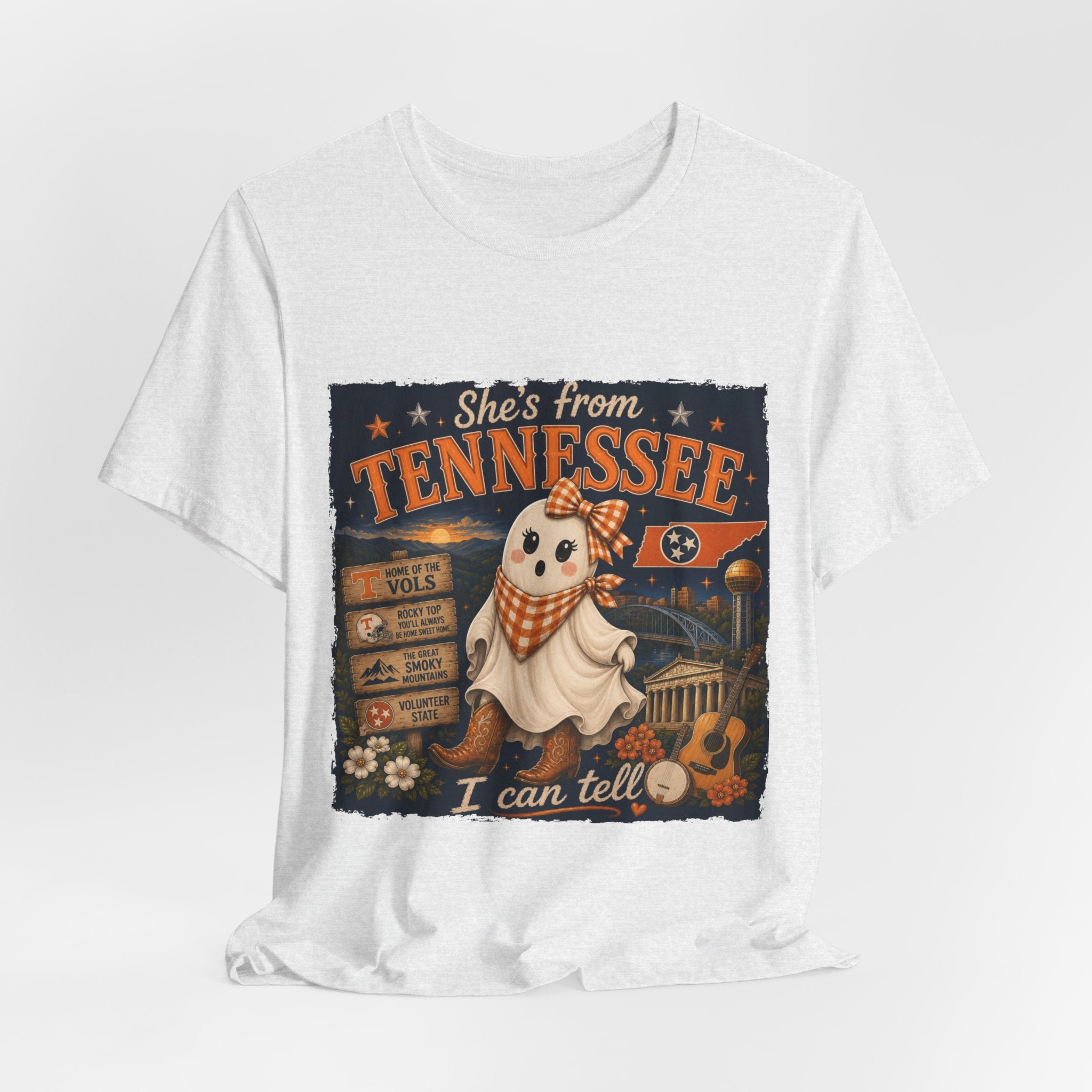 'She's From Tennessee I Can Tell' Halloween Ghost State Pride Tee