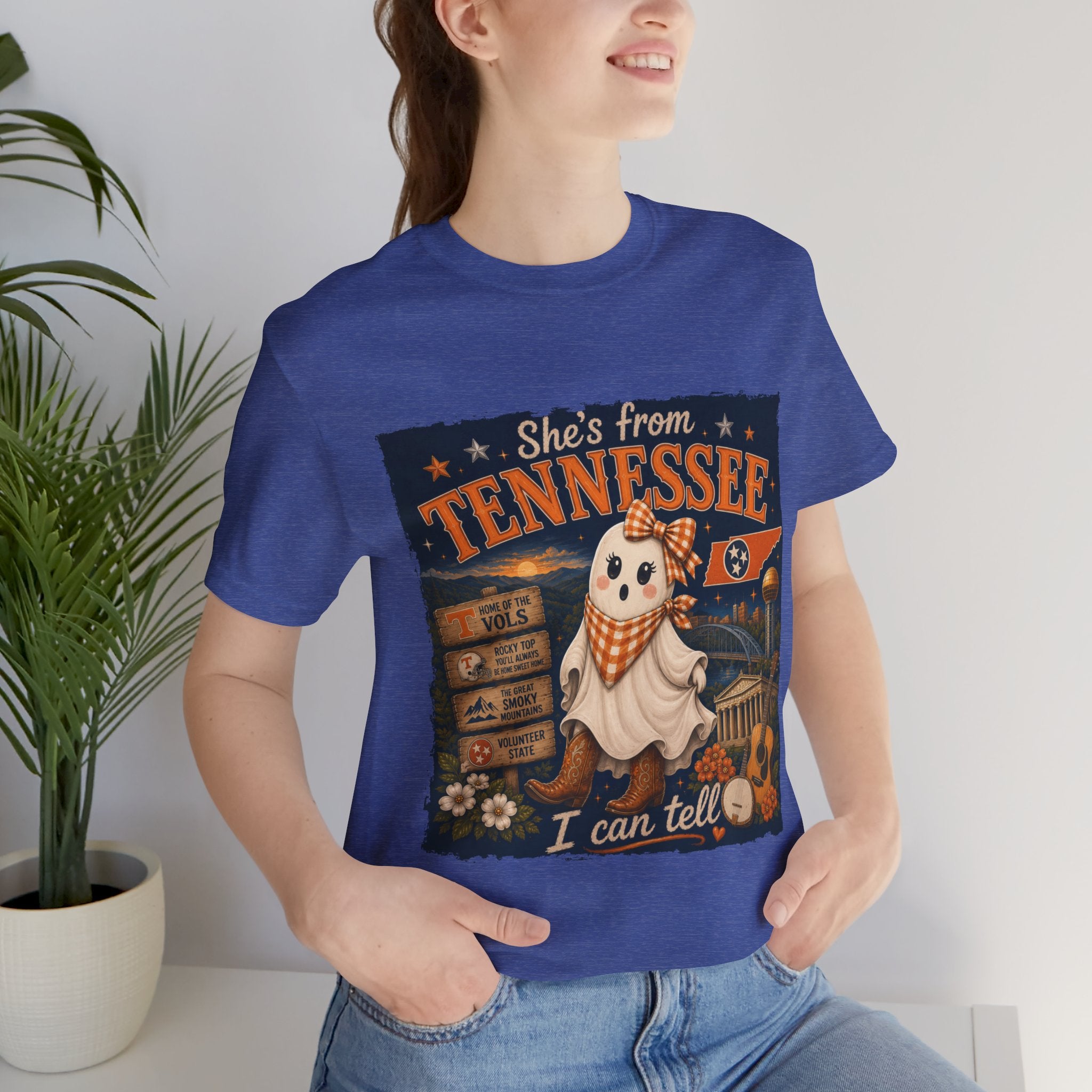 'She's From Tennessee I Can Tell' Halloween Ghost State Pride Tee