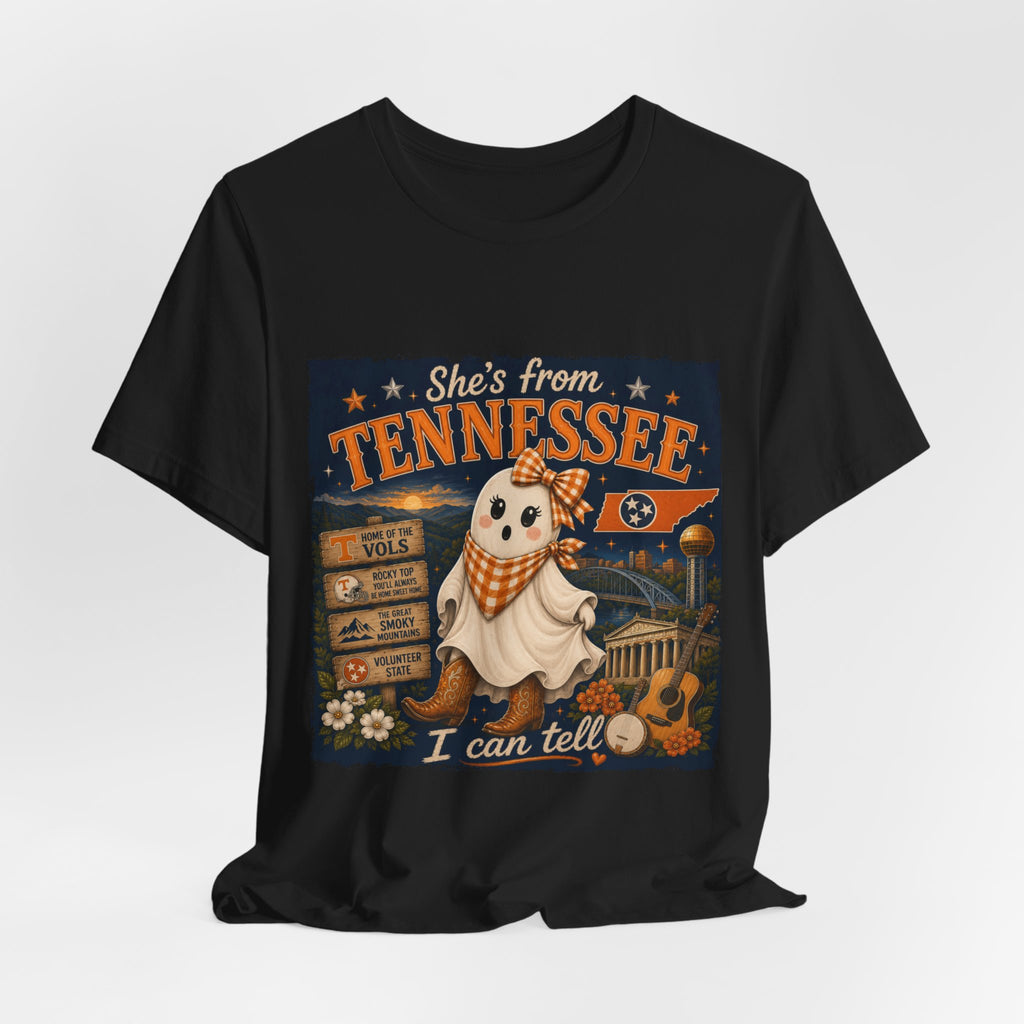 'She's From Tennessee I Can Tell' Halloween Ghost State Pride Tee