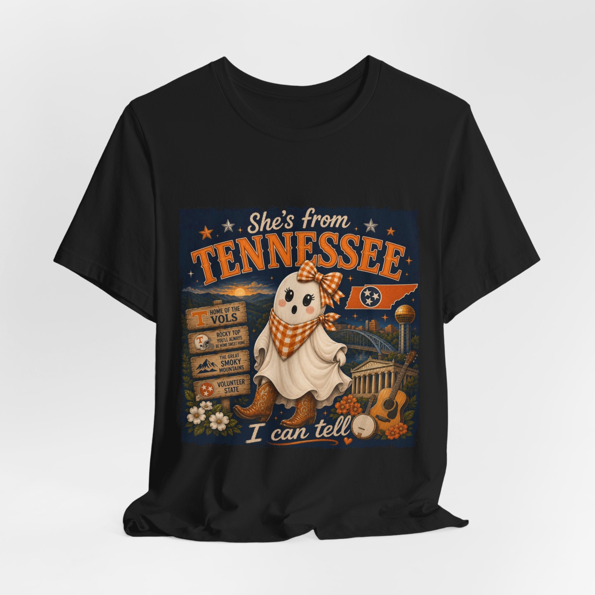 'She's From Tennessee I Can Tell' Halloween Ghost State Pride Tee