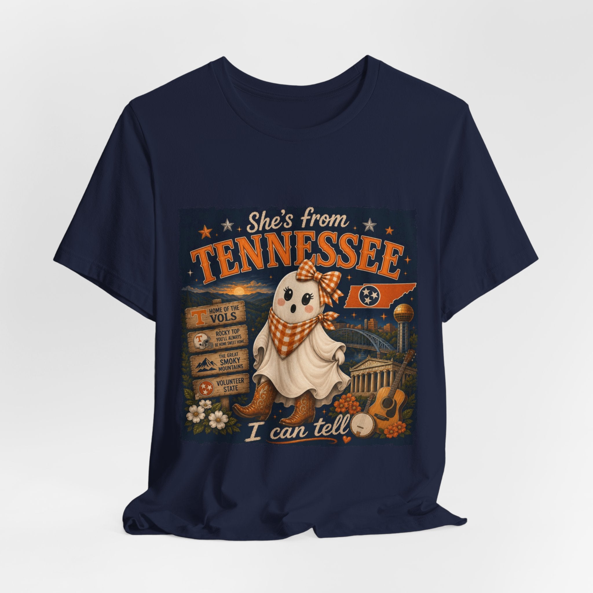 'She's From Tennessee I Can Tell' Halloween Ghost State Pride Tee
