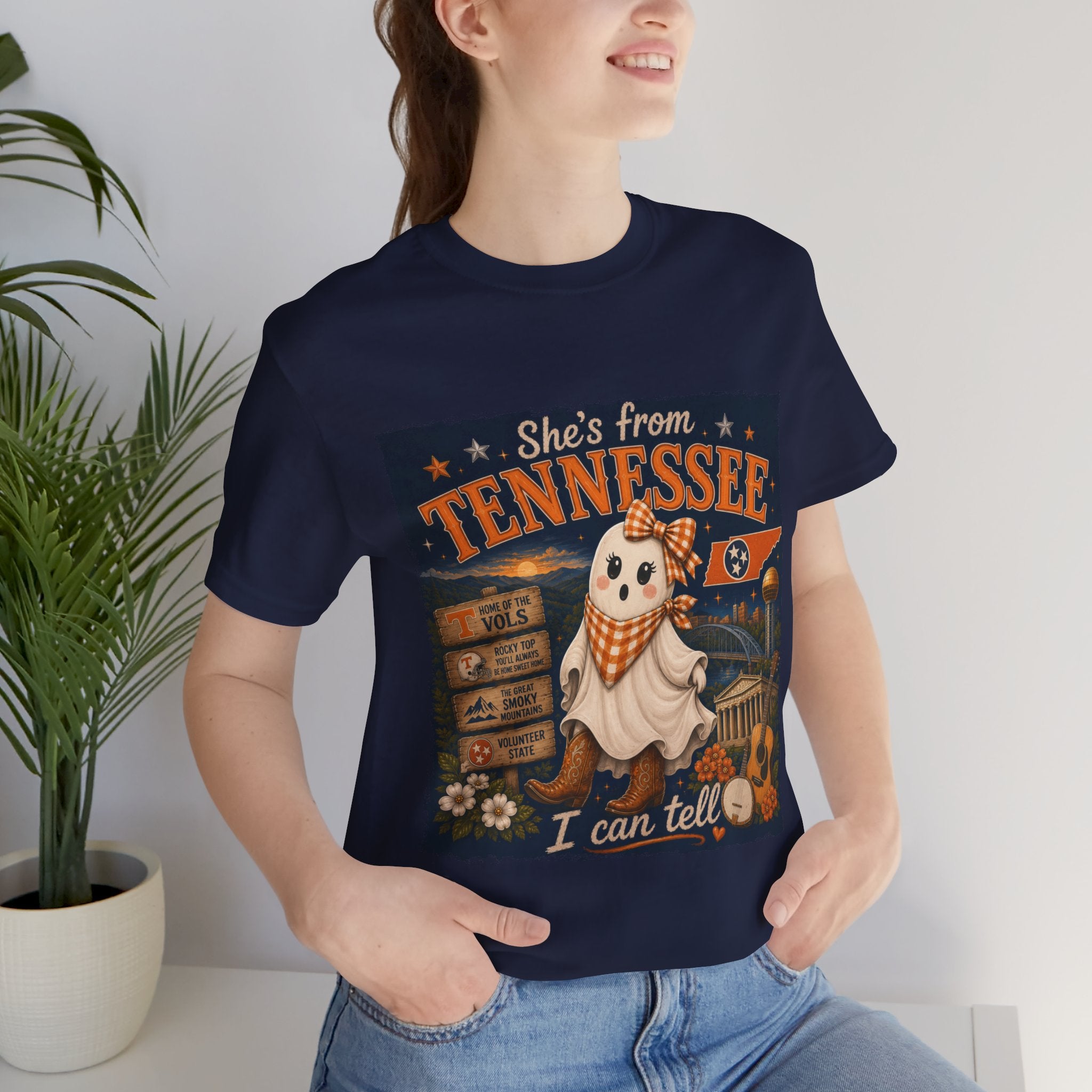 'She's From Tennessee I Can Tell' Halloween Ghost State Pride Tee