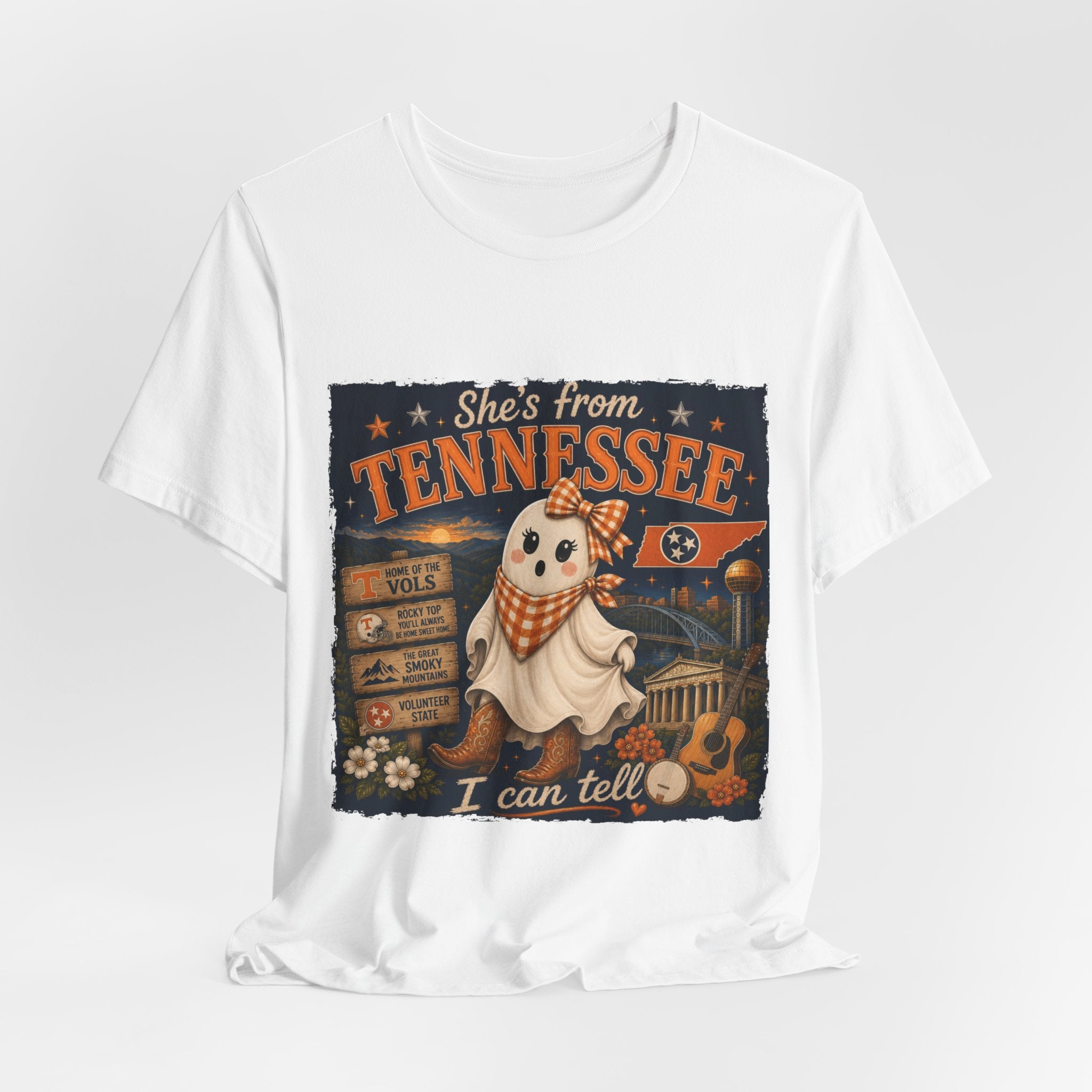 'She's From Tennessee I Can Tell' Halloween Ghost State Pride Tee