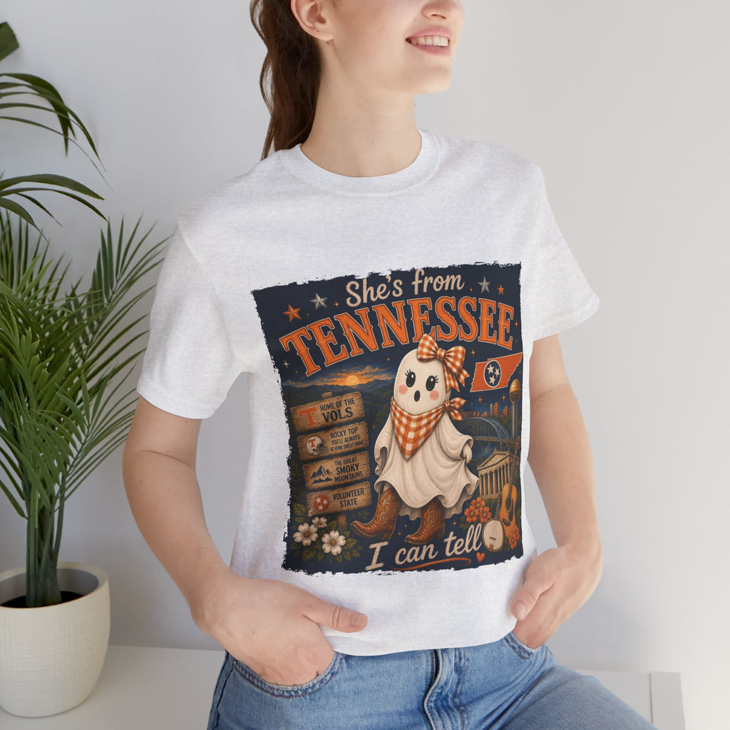'She's From Tennessee I Can Tell' Halloween Ghost State Pride Tee