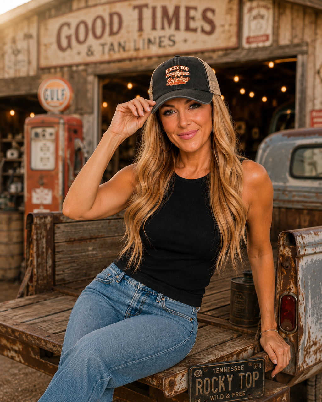 Rocky Top Saturday Hat-Women's Washed Mesh-Back Cap