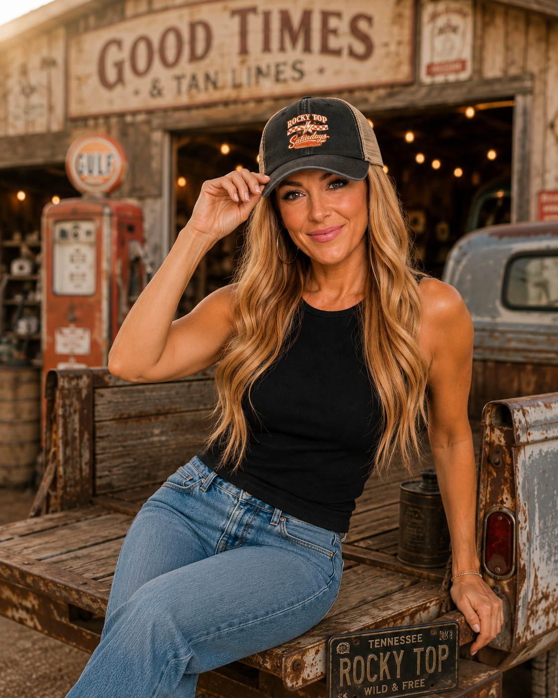 Rocky Top Saturday Hat-Women's Washed Mesh-Back Cap